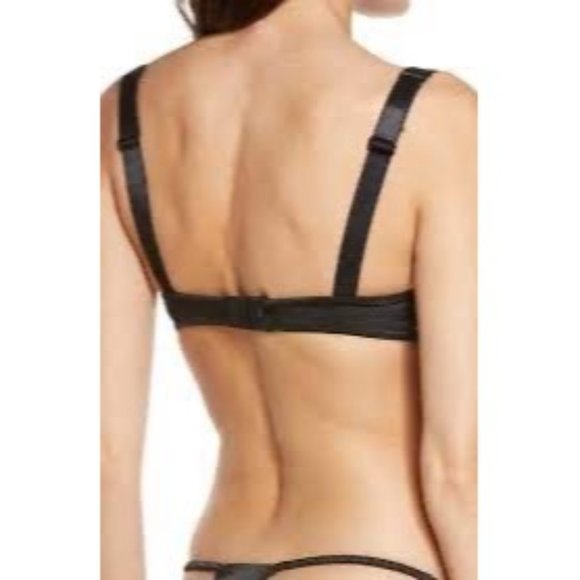 SKIMS Woven Shine Underwire Bra 44DD Onyx - Picture 3 of 12